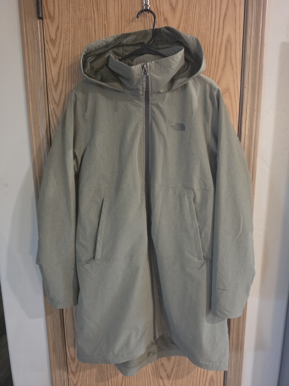The North Face Women’s Hooded Raincoat in Olive Green